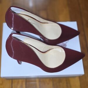 Jessica Simpson Burgundy Pointed-Toe Pumps